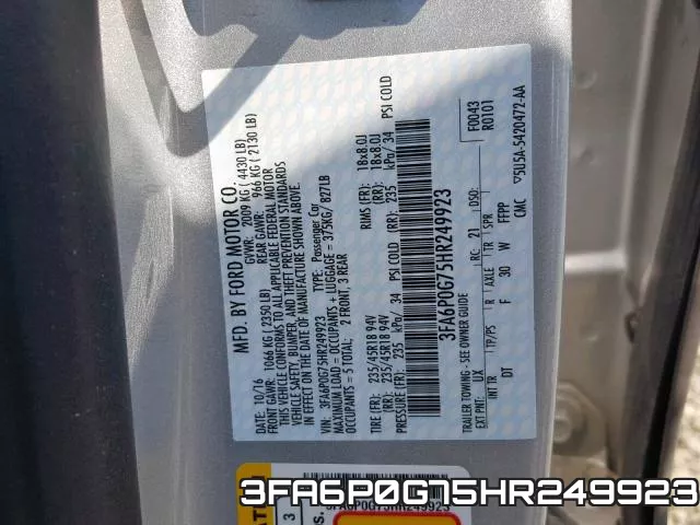 3FA6P0G75HR249923 фото 2