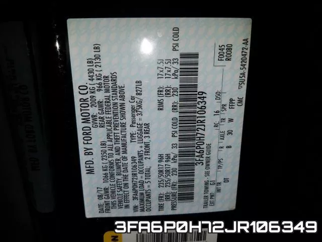 3FA6P0H72JR106349 фото 2