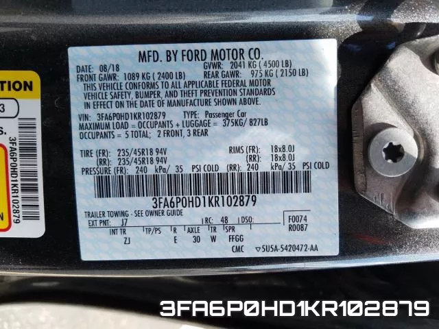3FA6P0HD1KR102879 фото 2