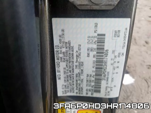 3FA6P0HD3HR174806 фото 2