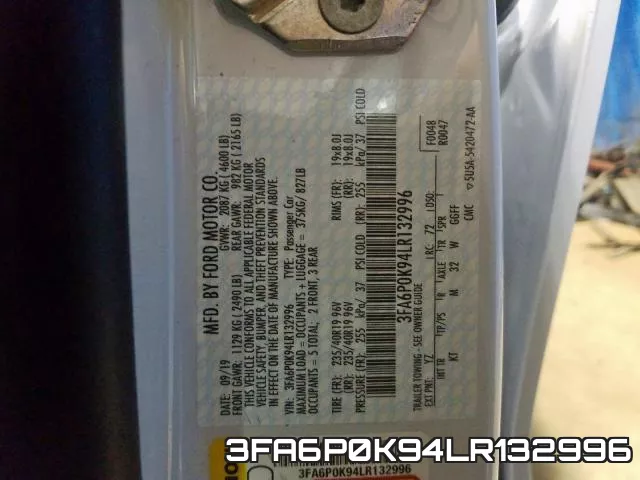 3FA6P0K94LR132996 фото 2