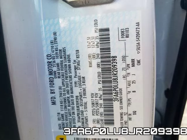 3FA6P0LU8JR209398 фото 2
