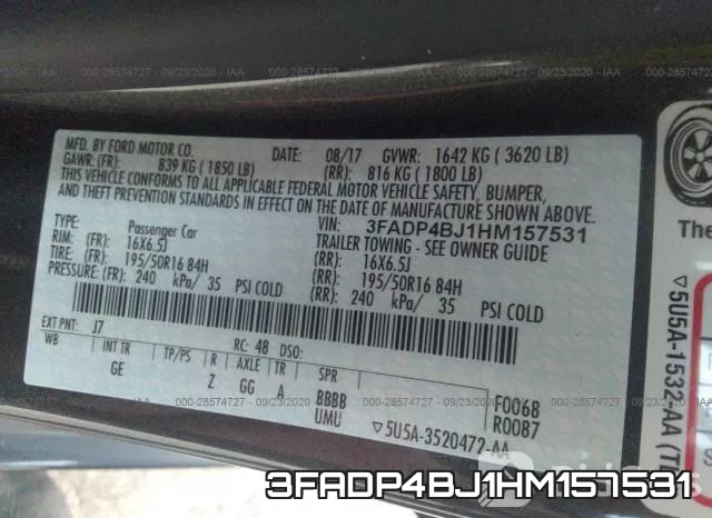 3FADP4BJ1HM157531 фото 10