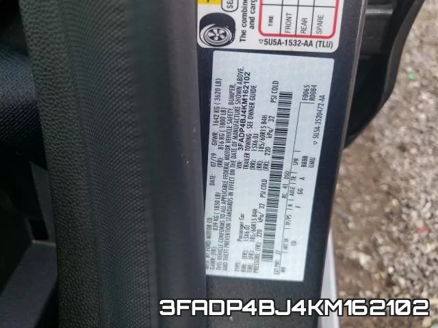 3FADP4BJ4KM162102 фото 2