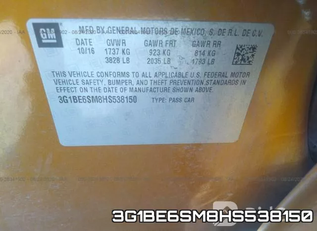 3G1BE6SM8HS538150 фото 10