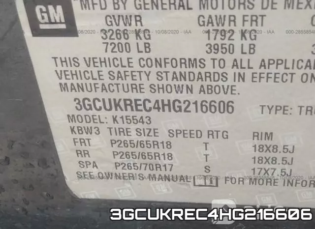 3GCUKREC4HG216606 фото 10