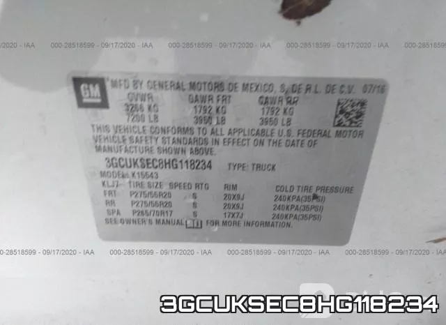 3GCUKSEC8HG118234 фото 10