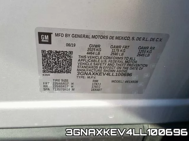 3GNAXKEV4LL100696 фото 2