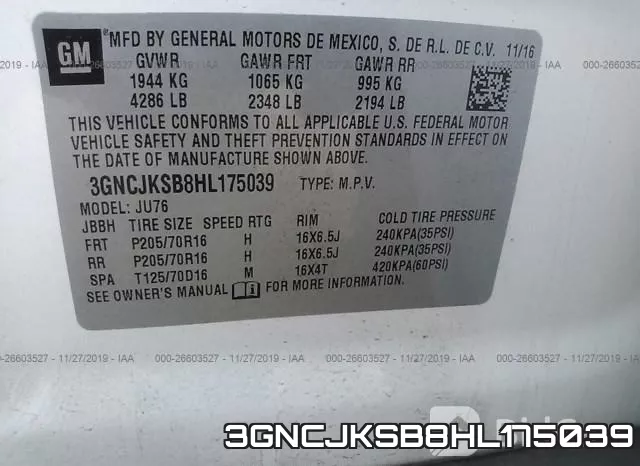 3GNCJKSB8HL175039 фото 10