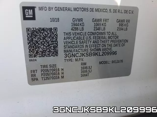 3GNCJKSB9KL209996 фото 2