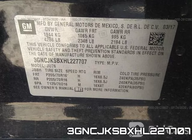 3GNCJKSBXHL227707 фото 10