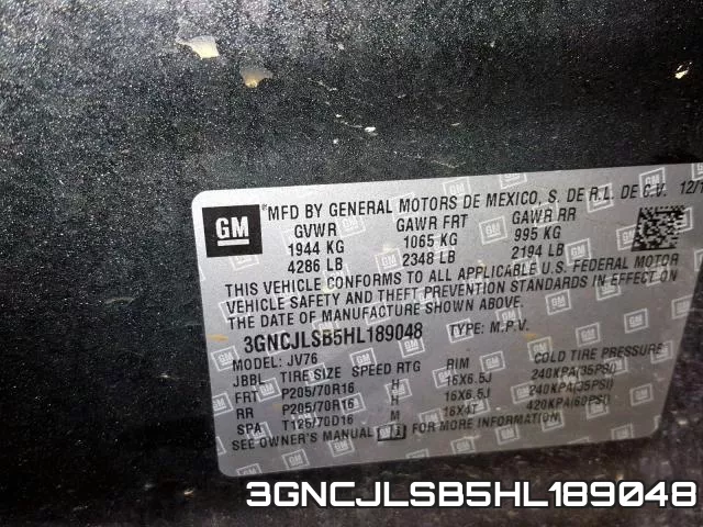 3GNCJLSB5HL189048 фото 2