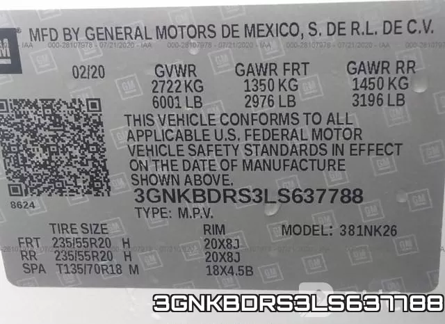 3GNKBDRS3LS637788 фото 10