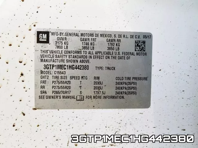 3GTP1MEC1HG442380 фото 2