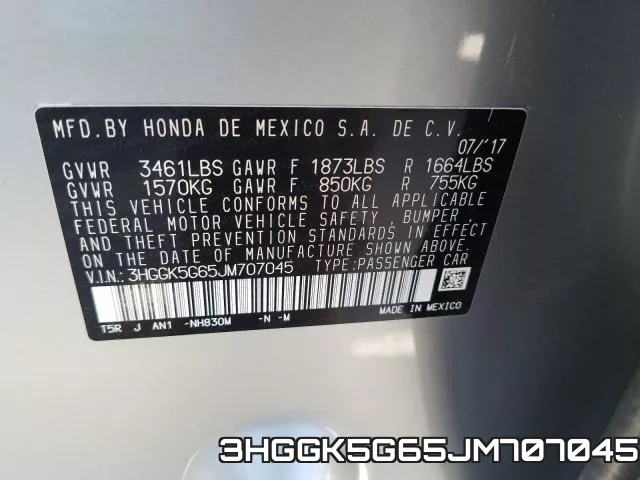 3HGGK5G65JM707045 фото 2