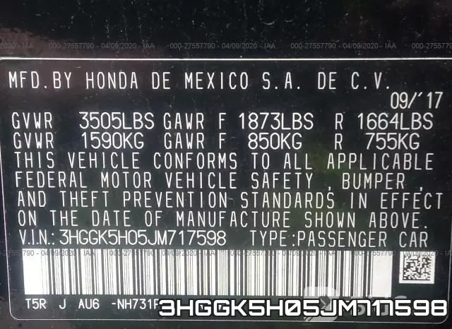 3HGGK5H05JM717598 фото 10