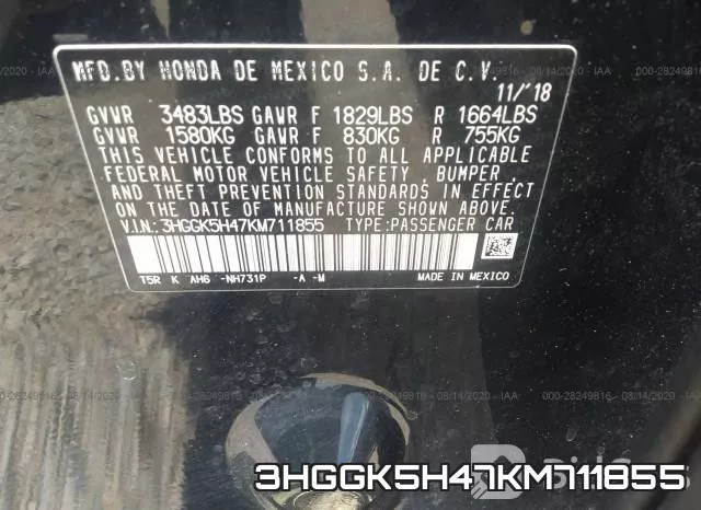 3HGGK5H47KM711855 фото 10