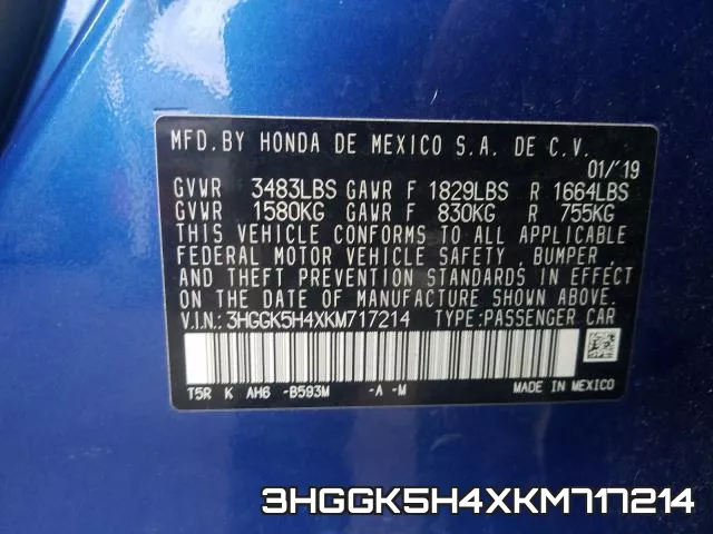 3HGGK5H4XKM717214 фото 2
