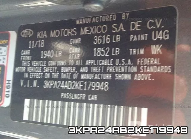 3KPA24AB2KE179948 фото 10