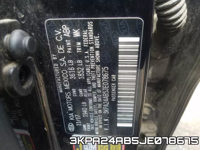 3KPA24AB5JE078675 фото 2