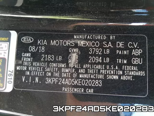 3KPF24AD5KE020283 фото 2