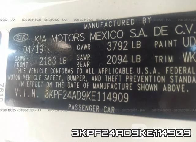 3KPF24AD9KE114909 фото 10
