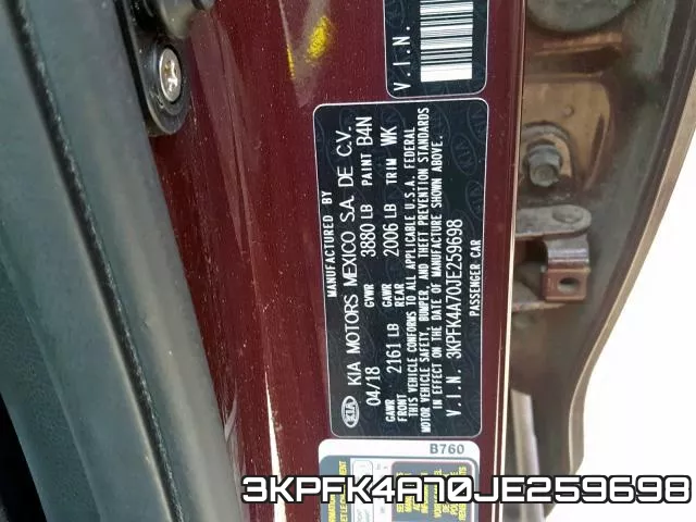 3KPFK4A70JE259698 фото 2