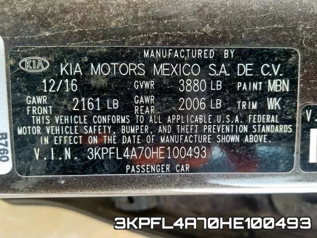 3KPFL4A70HE100493 фото 2