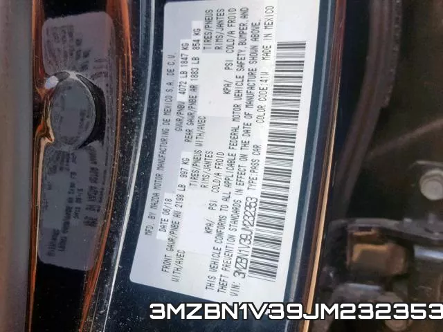3MZBN1V39JM232353 фото 2