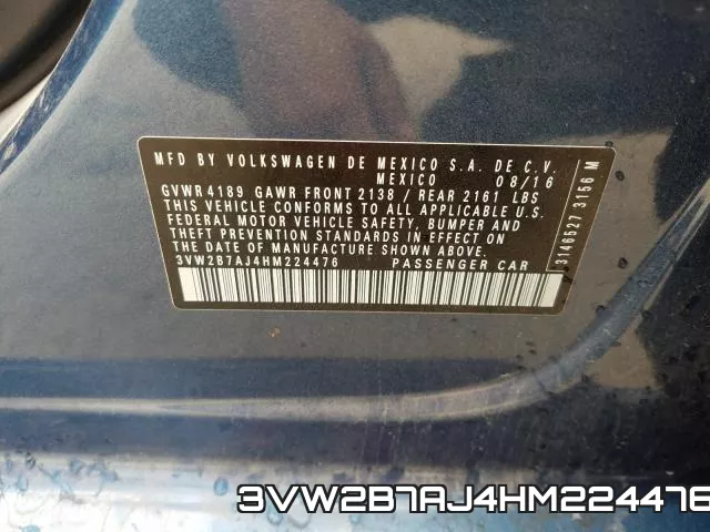 3VW2B7AJ4HM224476 фото 2