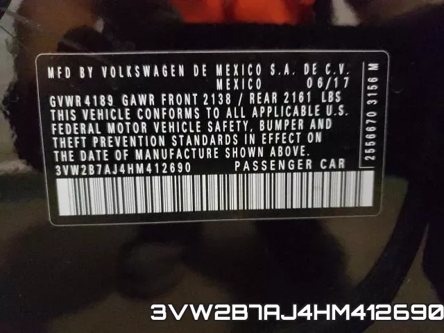 3VW2B7AJ4HM412690 фото 2
