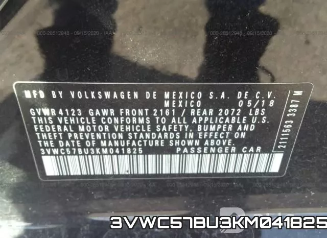 3VWC57BU3KM041825 фото 10