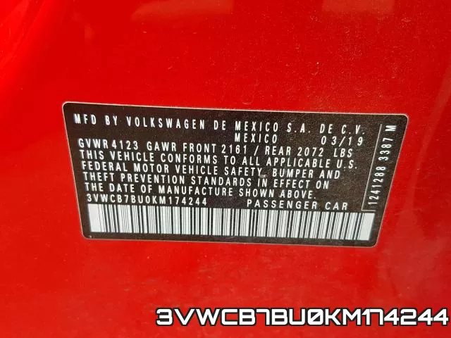 3VWCB7BU0KM174244 фото 2