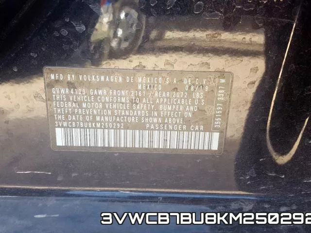 3VWCB7BU8KM250292 фото 2