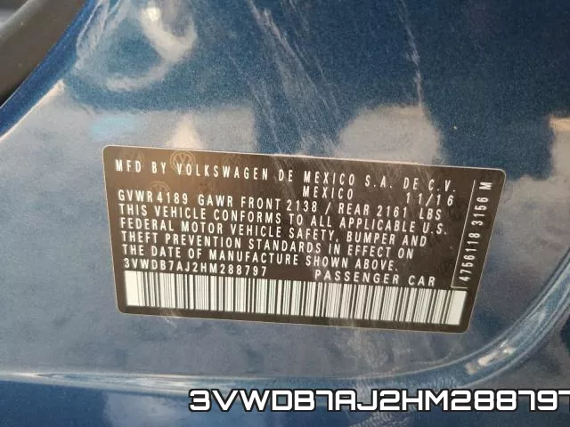 3VWDB7AJ2HM288797 фото 2