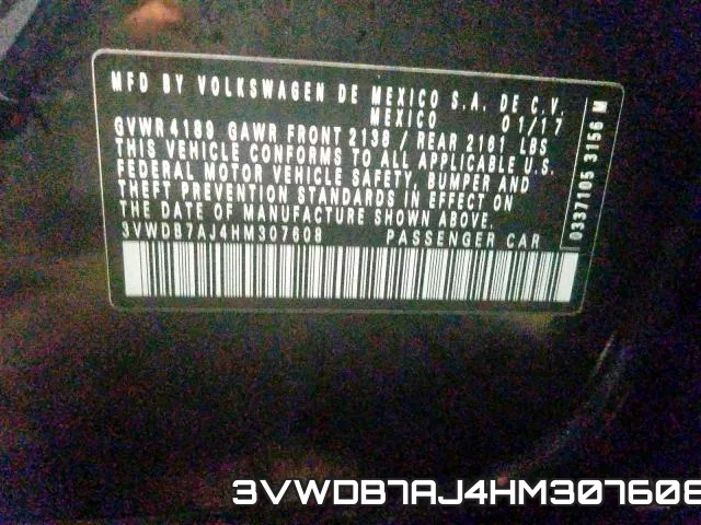 3VWDB7AJ4HM307608 фото 2