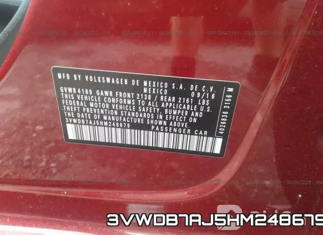 3VWDB7AJ5HM248679 фото 10