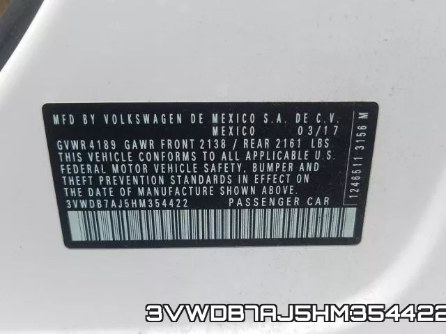 3VWDB7AJ5HM354422 фото 2