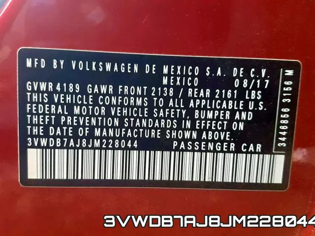 3VWDB7AJ8JM228044 фото 2