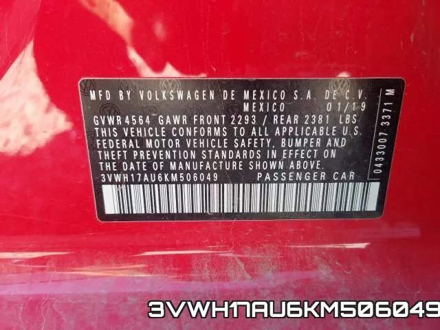 3VWH17AU6KM506049 фото 2