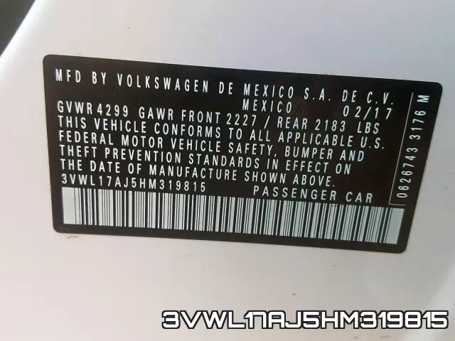 3VWL17AJ5HM319815 фото 2