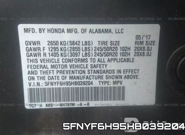5FNYF6H95HB039204 фото 10