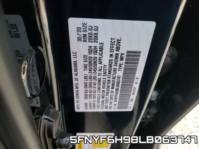 5FNYF6H98LB063747 фото 2