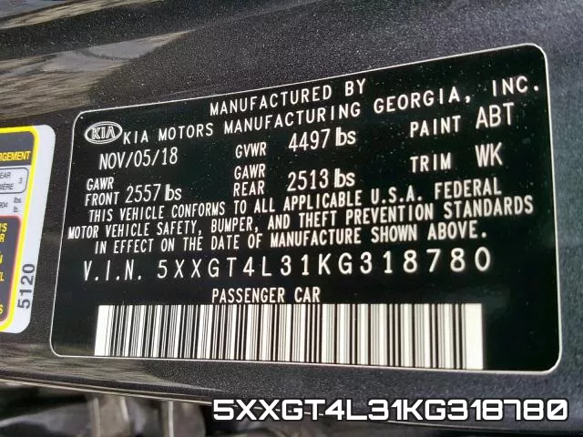 5XXGT4L31KG318780 фото 2