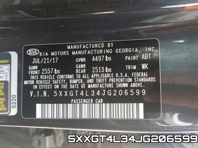 5XXGT4L34JG206599 фото 2