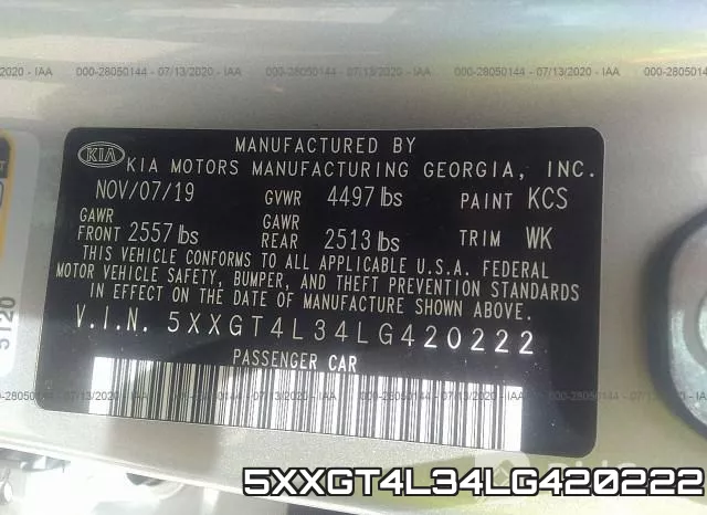 5XXGT4L34LG420222 фото 10