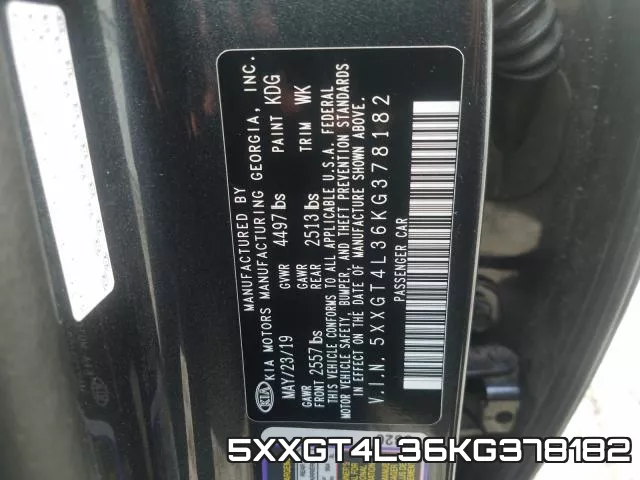 5XXGT4L36KG378182 фото 2