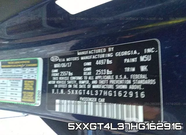 5XXGT4L37HG162916 фото 10