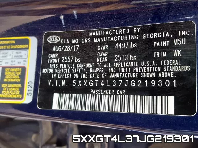 5XXGT4L37JG219301 фото 2