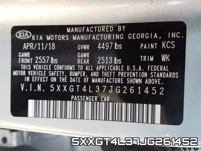 5XXGT4L37JG261452 фото 2